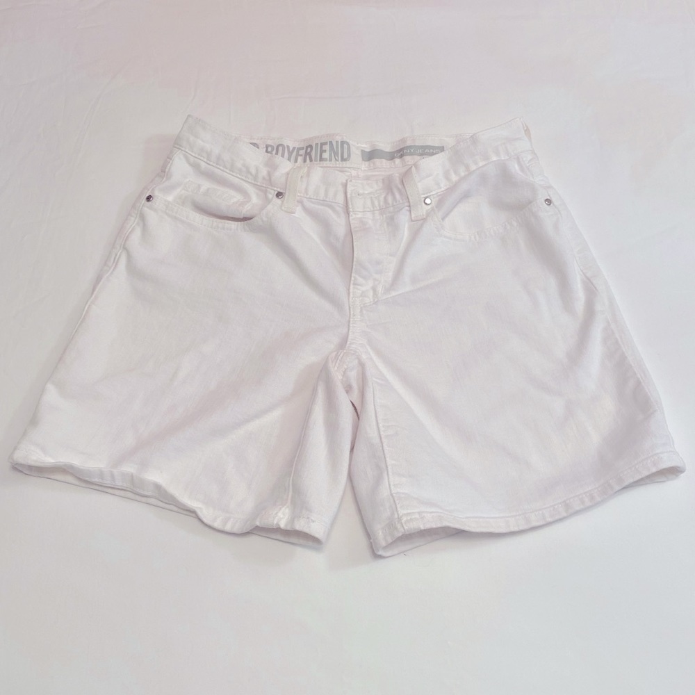 DKNY Jean White Shorts Bleecker Boyfriend Cut Sz 2